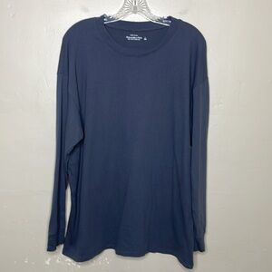 ABERCROMBIE & FITCH Long Sleeve Tee Shirt Gray Comfortable Casual Basic Large